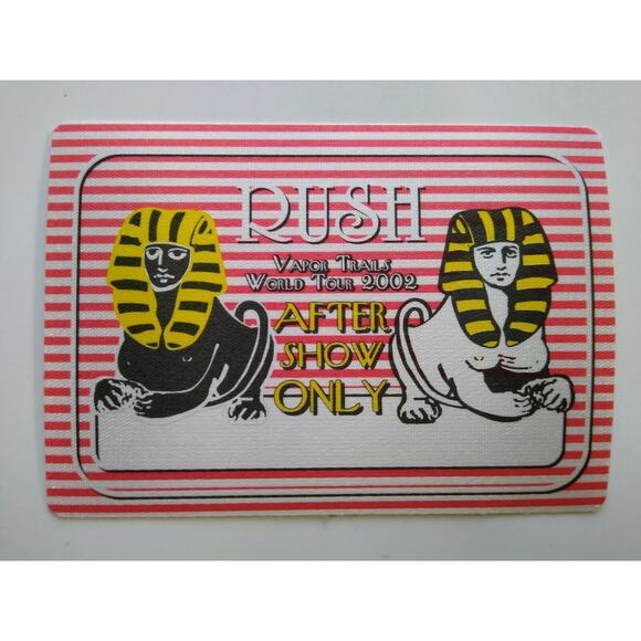 Rush Vapor Trails Backstage Pass Egyptian Original 2002 Hard Rock Music Show Red - Picture 2 of 3